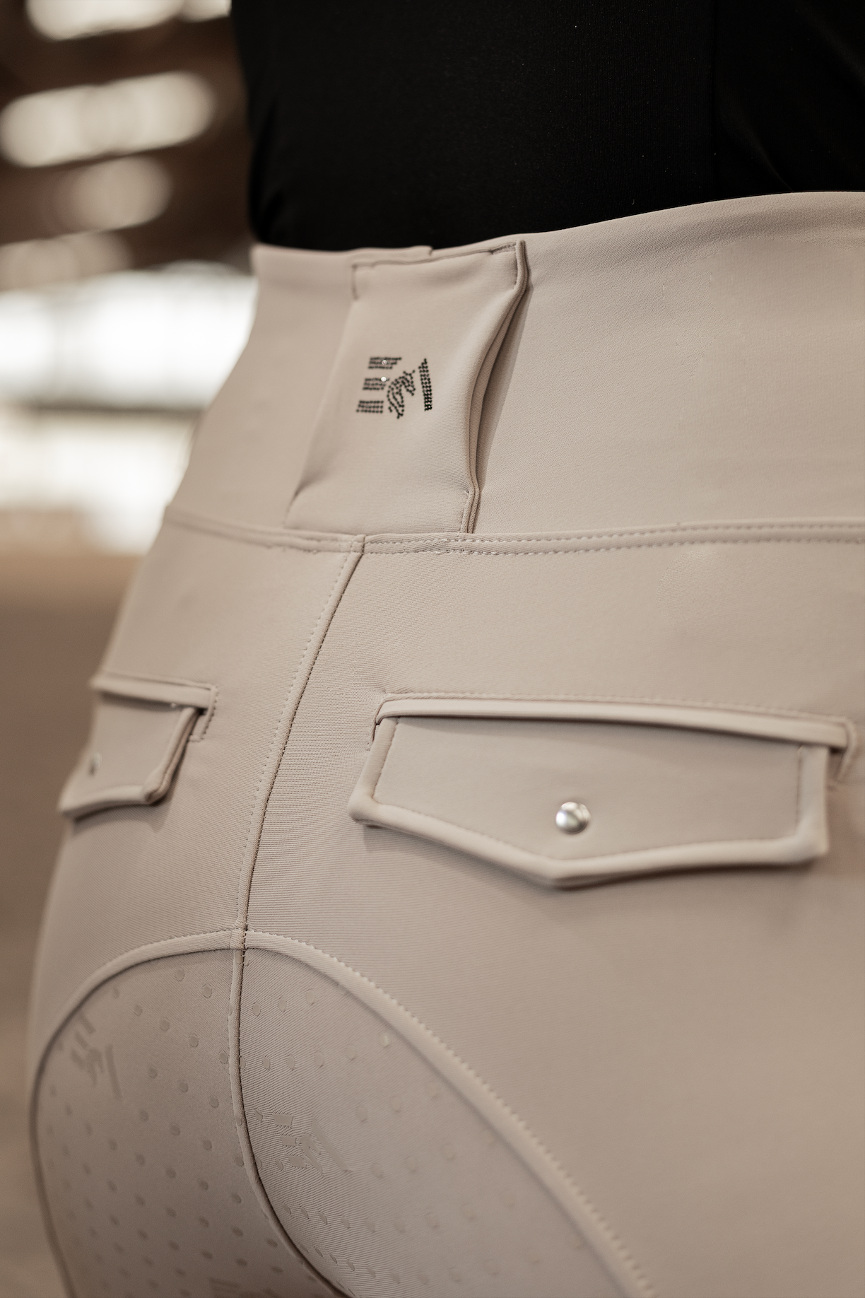 All-inclusive Reitleggings - beige (black edition)