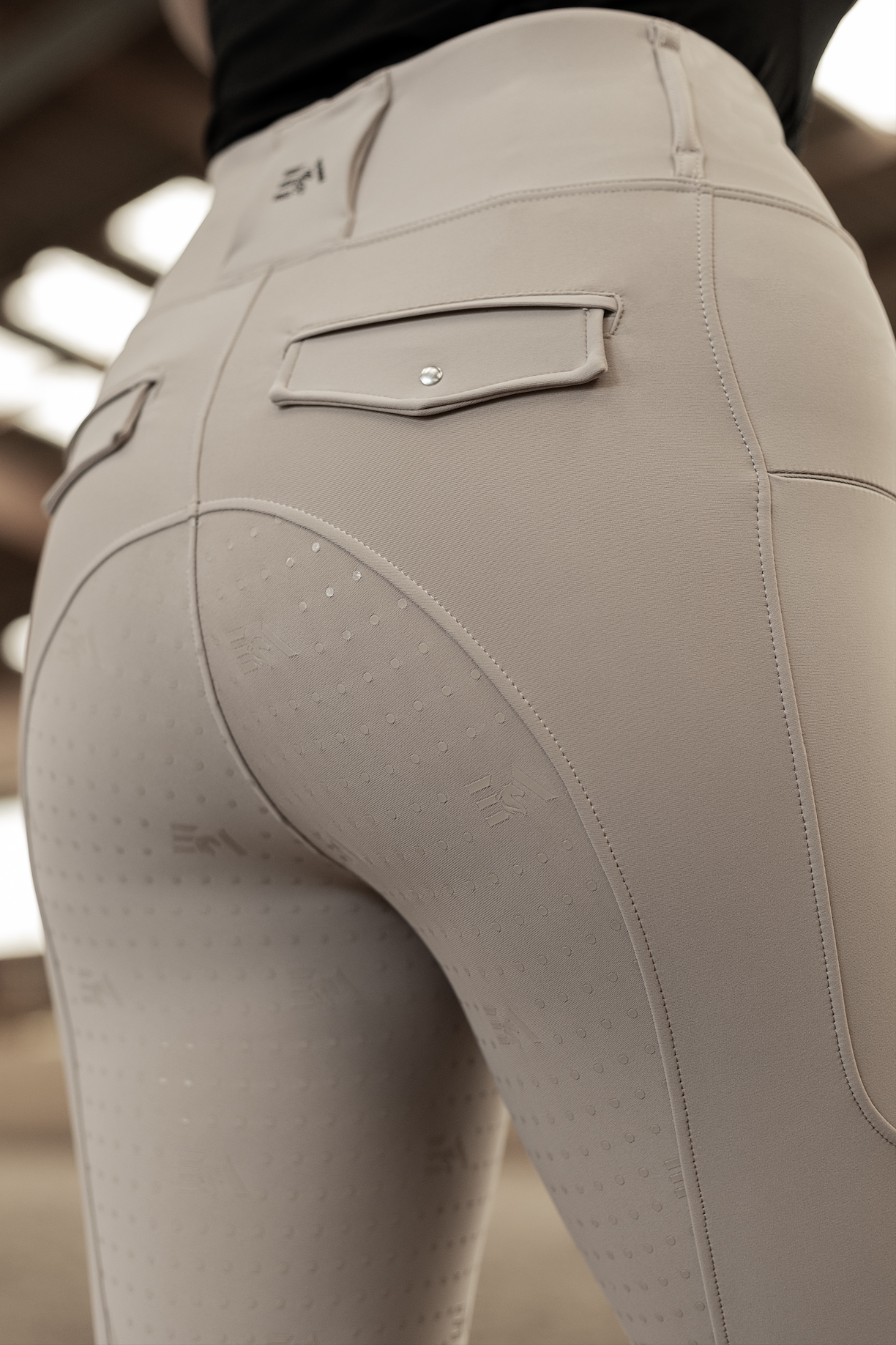 All-inclusive Reitleggings - beige (black edition)