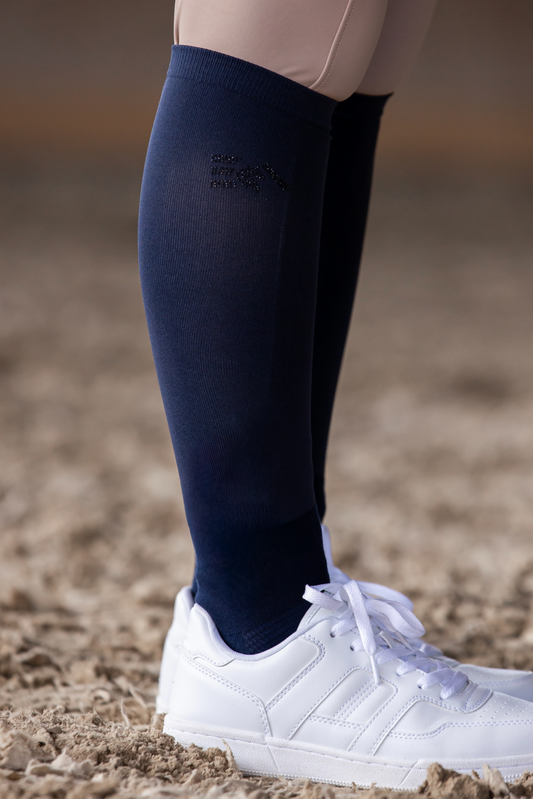 EquiAttire Reitsocken - navy (black edition)