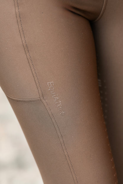 All-inclusive Reitleggings Crystal - schokoladenbraun
