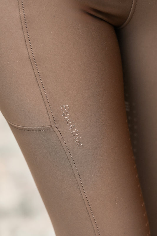 All-inclusive Reitleggings Crystal - schokoladenbraun